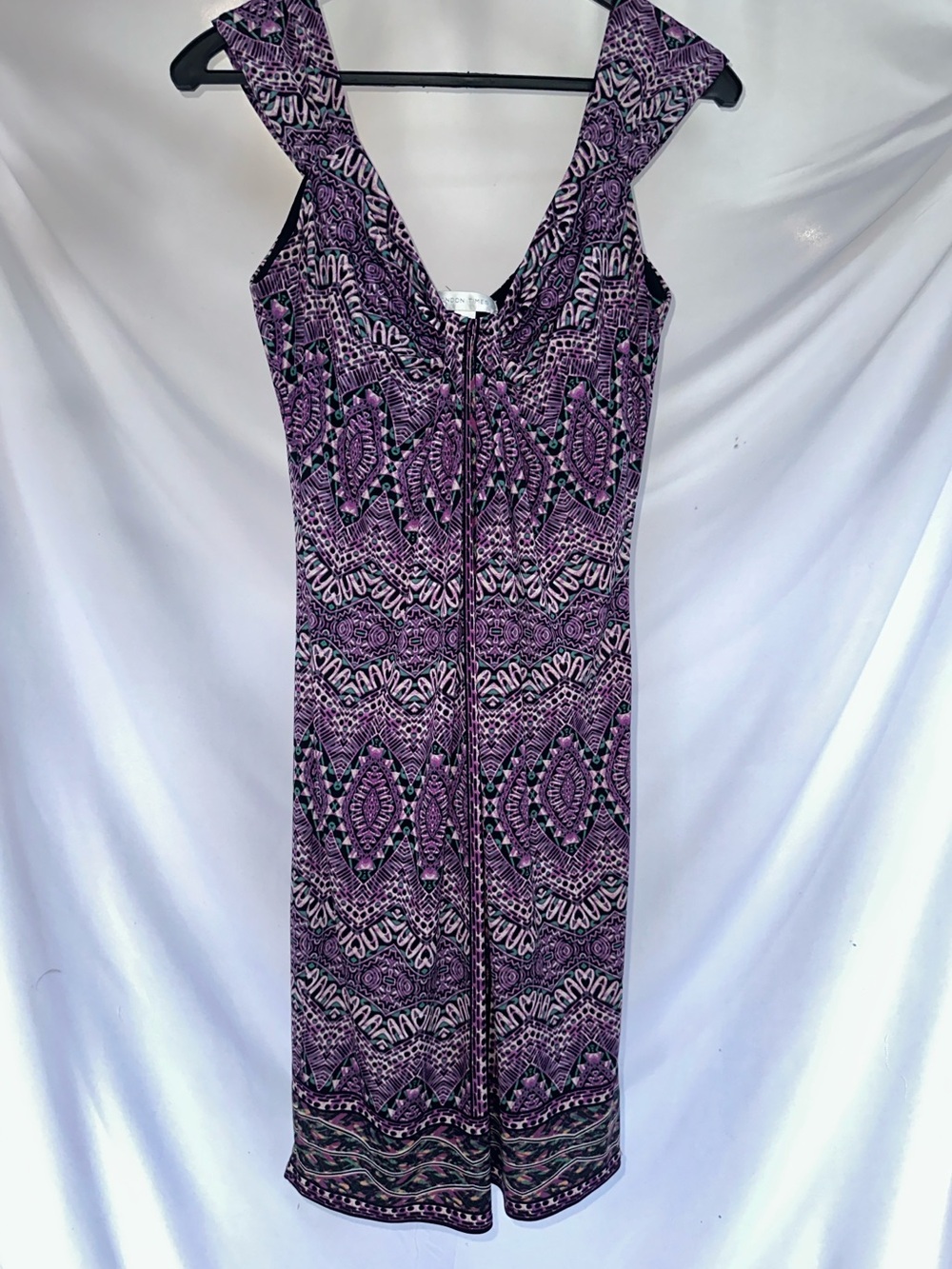 Purple Geometric Midi Dress